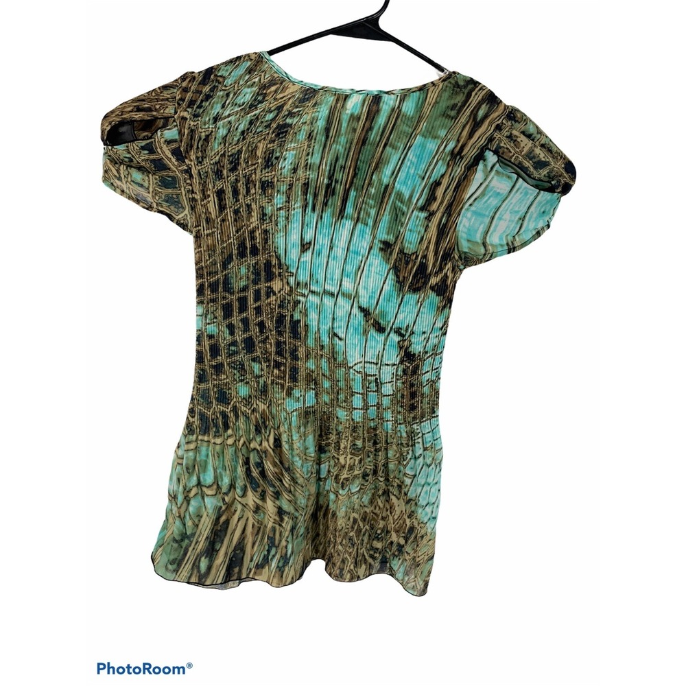 Nicola Petite Womens PS Multicolor Short Sleeve‎ Top - Picture 4 of 4